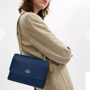 Coach Klare Leather Crossbody with Gold Chain Accents